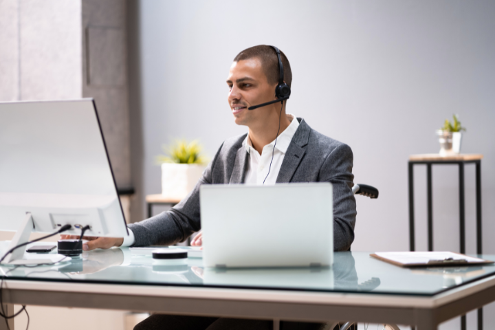 Male Personal Online Assistant Working