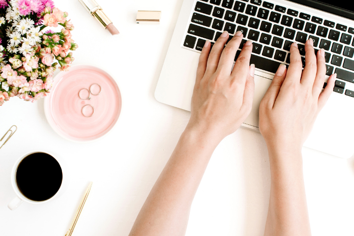 Virtual Assistant For E Commerce Typing On Laptop