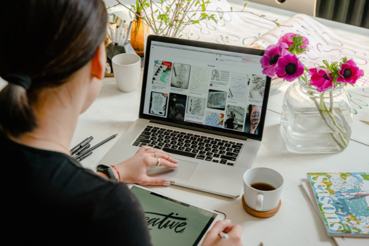 A Graphic Designer Working