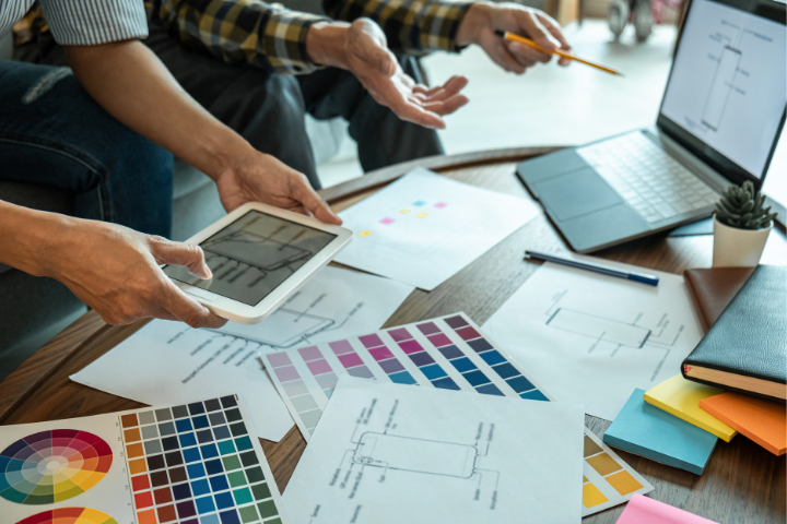 Graphic Designer Working On A Project