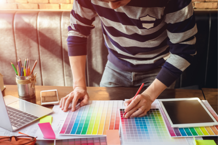 Virtual Graphic Designer Alex Working