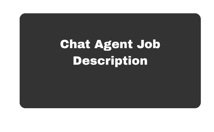 Chat Agent Job Description