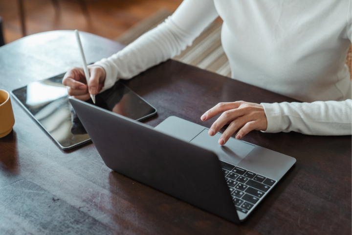 A Link Outreach Specialist Working On A Laptop