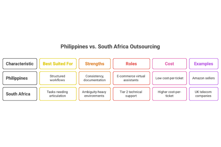 Outsourcing Philippines Vs South Africa And Tasks