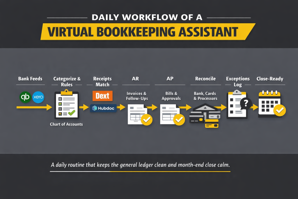 What A Virtual Bookkeeping Assistant Does The Workflow