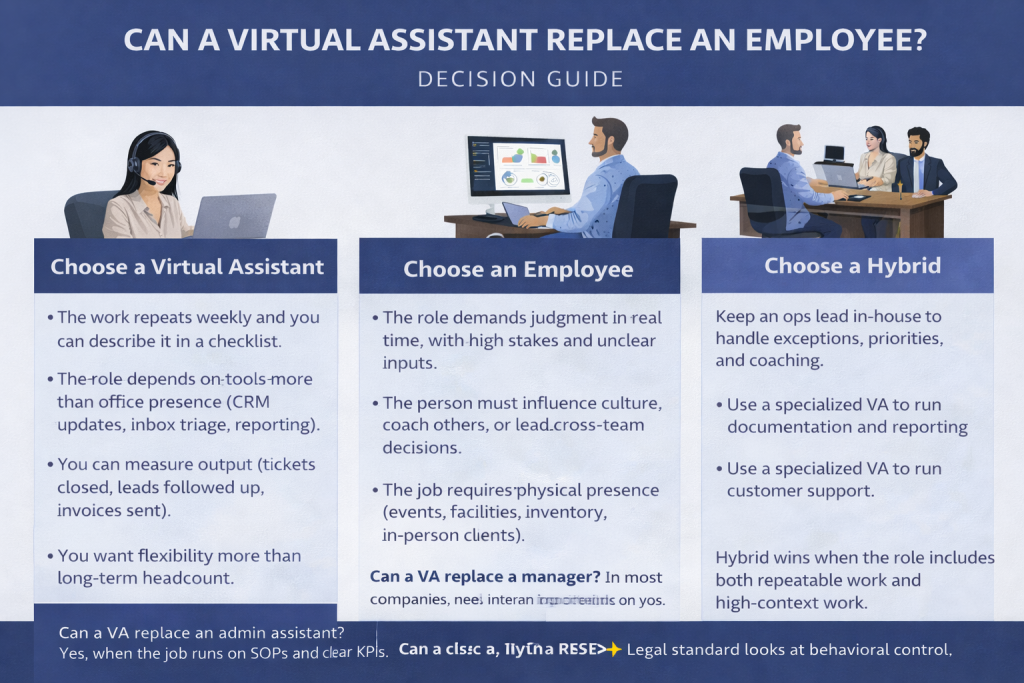 Can A Virtual Assistant Replace An Employee? Decision Guide