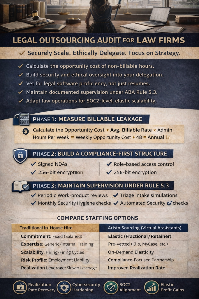 Law Firms Outsourcing Checklist For Virtual Assistants Infographic