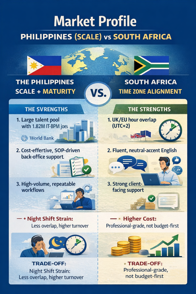 Outsourcing To South Africa Vs Philippines Impact Of Scale