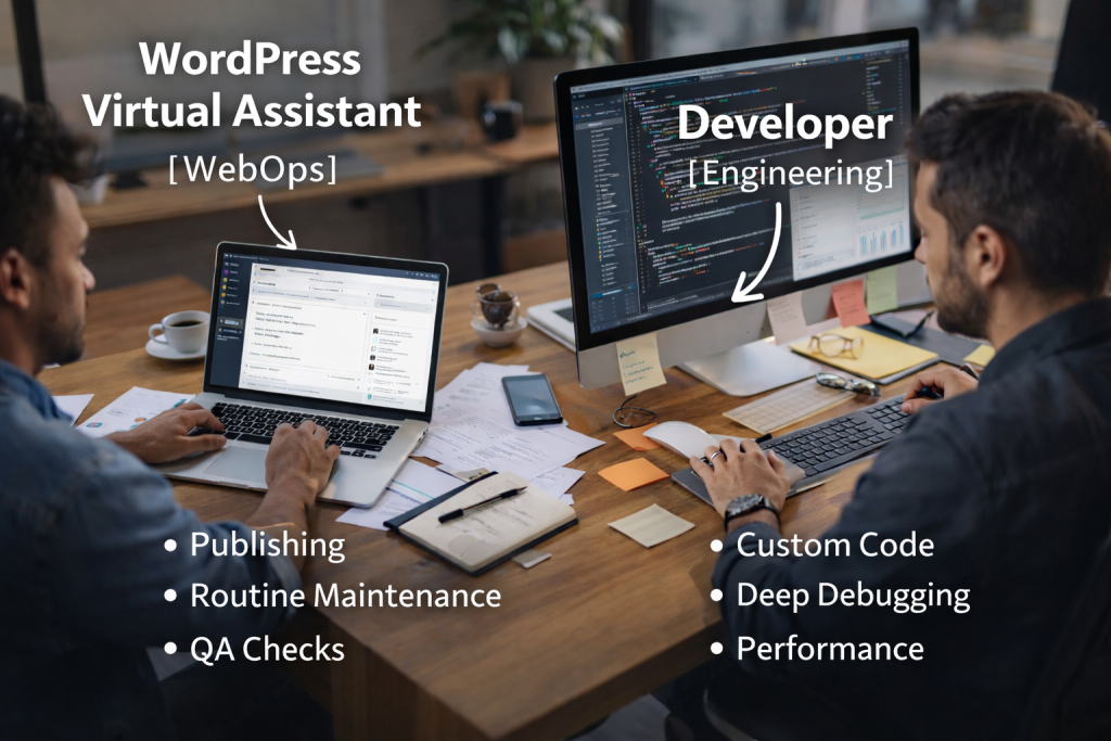 Word Press Virtual Assistant Vs Developer Core Concepts